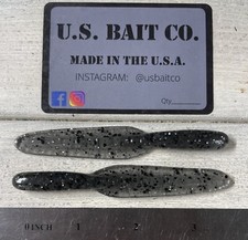 Hand Poured 3.5” Reapers Smoke Pepper Silver Flake Lot Of 20 Finesse Baits
