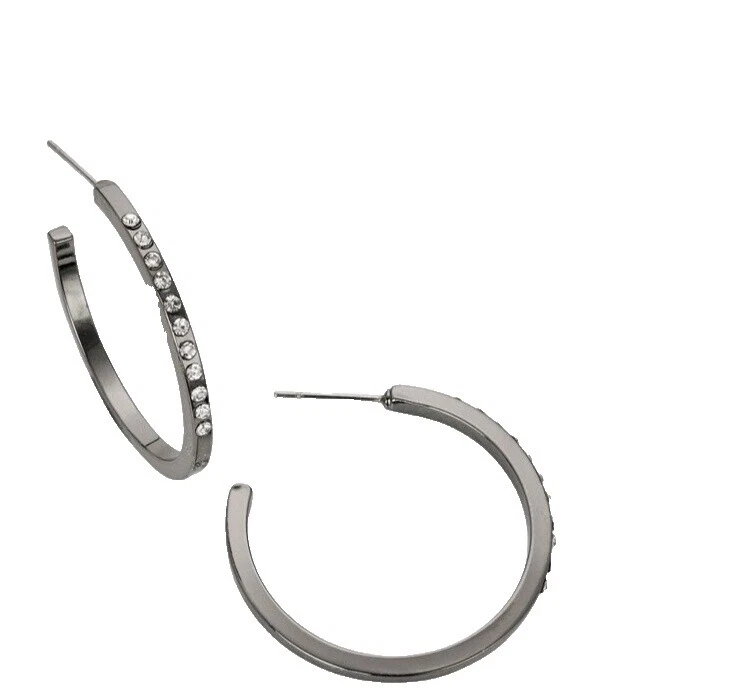 Pendientes de aro de metal de hematita de moda