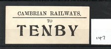 Cambrian Railways CR - Luggage Label (147) - Tenby