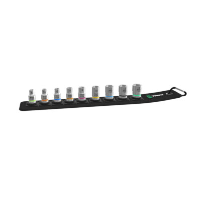 Wera Tools Rebel 9-teiliger Riemen 4 Zyklop 1/4 Antrieb Steckschlüsselsatz Zyklop HMA 8790