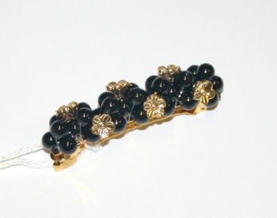 Sun Violet Winny Hair Clip Women Barrette Gold Beaded Faux Pearl Made in Japan