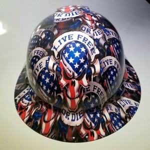 New Full Brim Hard Hat Custom Hydro Dipped Live Free Or Die Usa America Sick Ebay