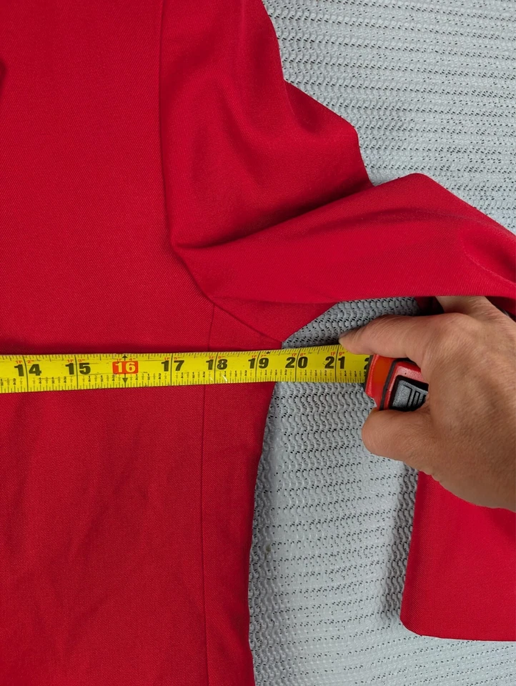 Traje Chaqueta Blazer Edición Esterlina Talla 8 Lana Mediana Rojo Botón Londres Niebla Foto 3 de 4