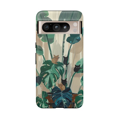 Phone-Ink iPhone, Pixel, Samsung Galaxy Case - Monstera Green Plant Cats - 第 172/191 張圖片