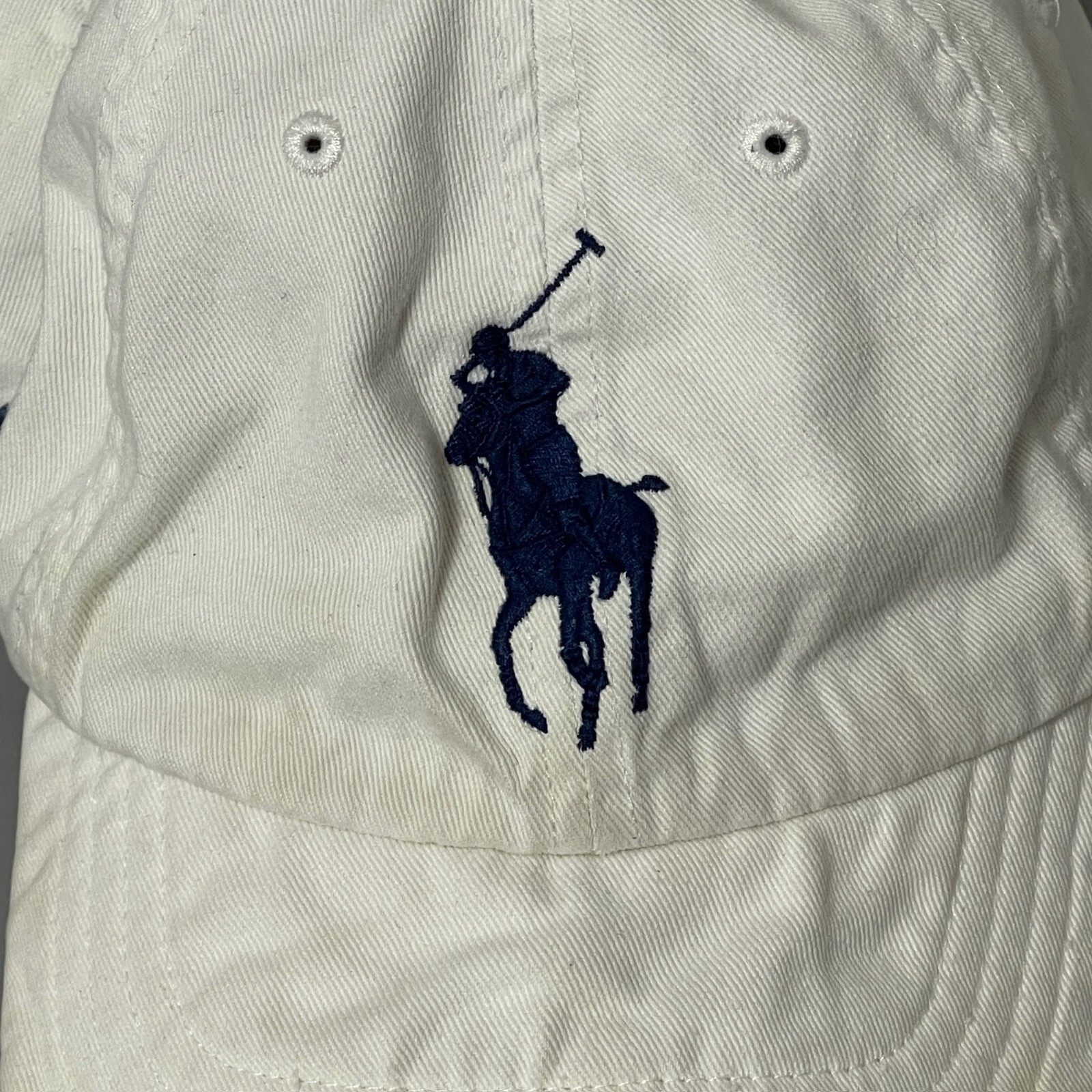 Cappello da baseball vintage Polo Ralph Lauren Big Pony uomo taglia unica bianco ricamato berretto