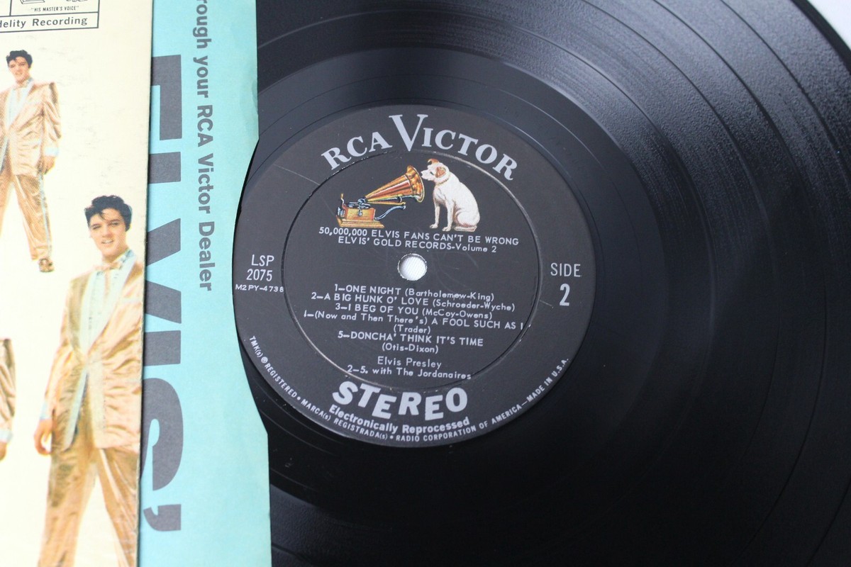 ELVIS PRESLEY, ELVIS GOLD RECORDS VOL. 2 LP, SILVER TOP, 12