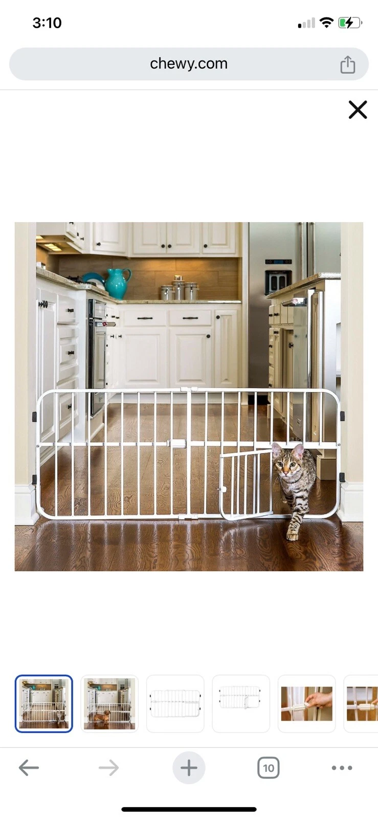 Carlson Lil Tuffy Metal Expandable Gate White, 38 x 1 x 18 #0618 small pet door
