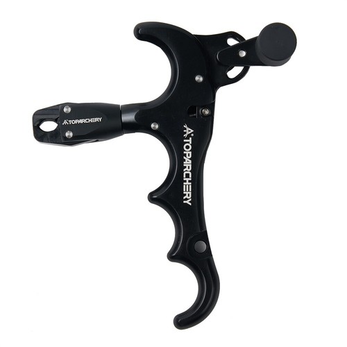 360° Compound Release Aids 4 Finger Thumb Trigger Auto Archery Bow Hunting - Picture 2 of 21