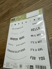Stampin Up Stamp Set ANY OCCASION Sets Retired Banner Party Baby Congrats Thanks