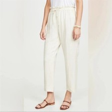 HATCH Collection Paperbag Beige Lightweight Cotton Pants size 0 comfy lounge