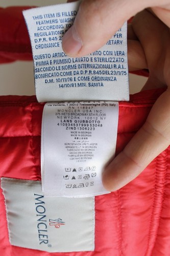 Moncler Lans puffer down jacket lightweight coral red size 0 - 第 20/23 張圖片