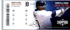 Pittsburgh Pirates vs Detroit Tigers 6/30/2015 Full Ticket - Rajai Davis	