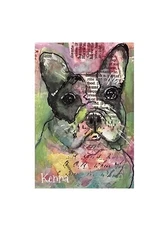 Aceo By Kenna Painting Hand Painted Boxer Dog Original  2.5” X 3.5” Signed