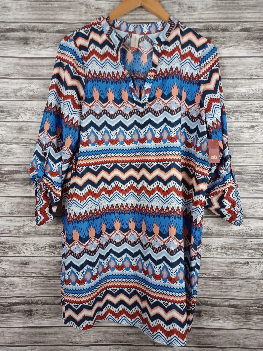 No Boundaries Juniors Size L Mix Print Boho Hippie Southwestern