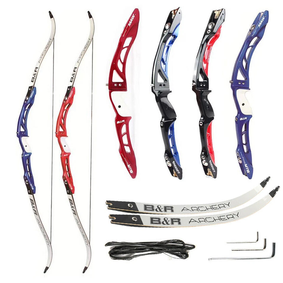 ILF 68" Recurve Bow 25" Riser Archery 20-40lbs Aluminum Target Bow Hunting Shoot - Image 2 of 4