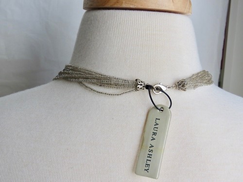 Vintage Laura Ashley Multi Strand Seed Bead Abalone Shell Cottage Core Necklace - Picture 6 of 6