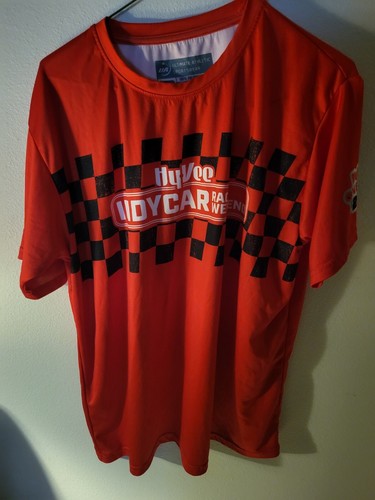 HyVee Indy Car T Shirt HomeFront 250 Large S Sleeve 30 L 24 Across Front Chest P - Picture 22 of 24