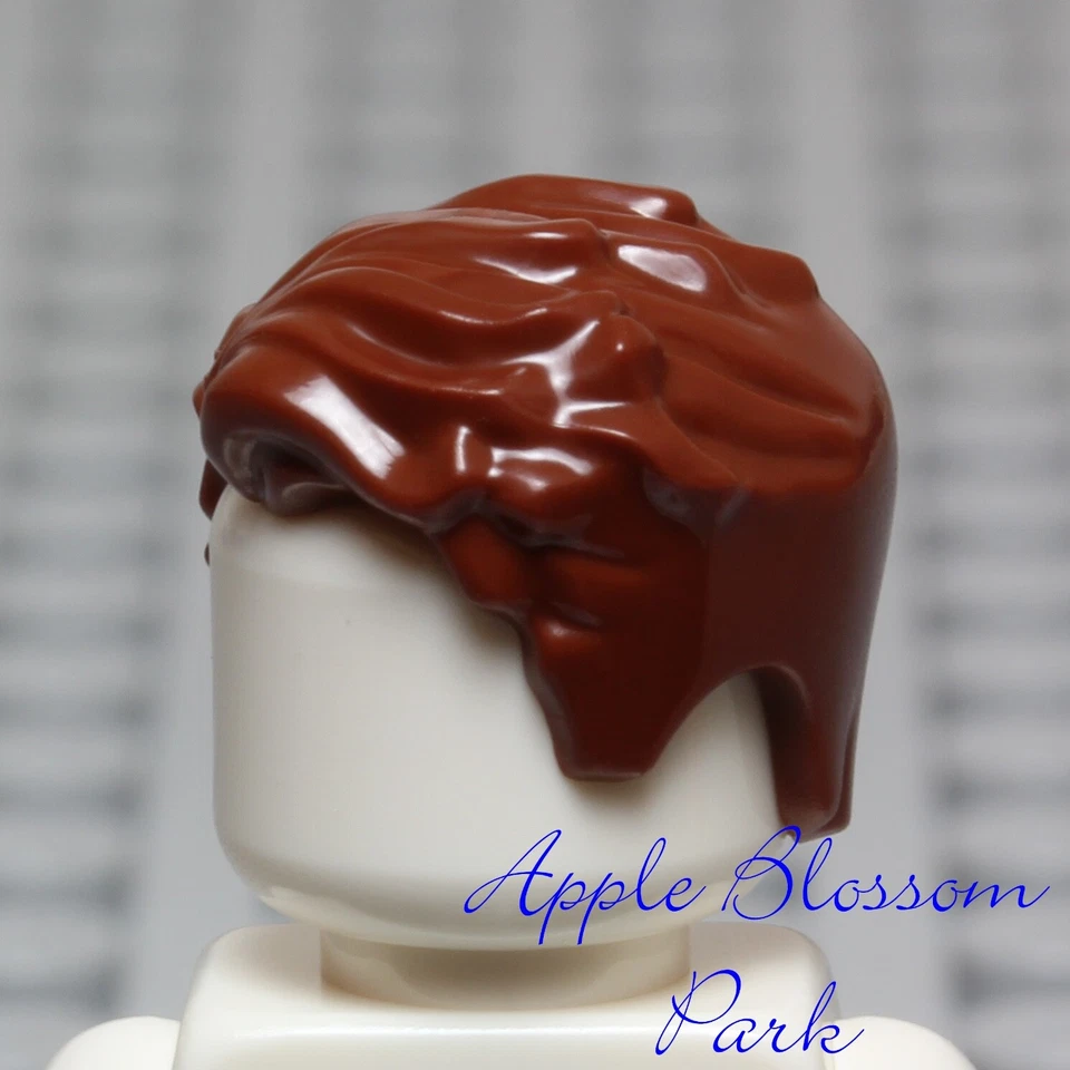 NEW Lego Minifig Combed back Wavy BROWN HAIR - Male Boy Head Gear w/Side Part - Image 2 of 4