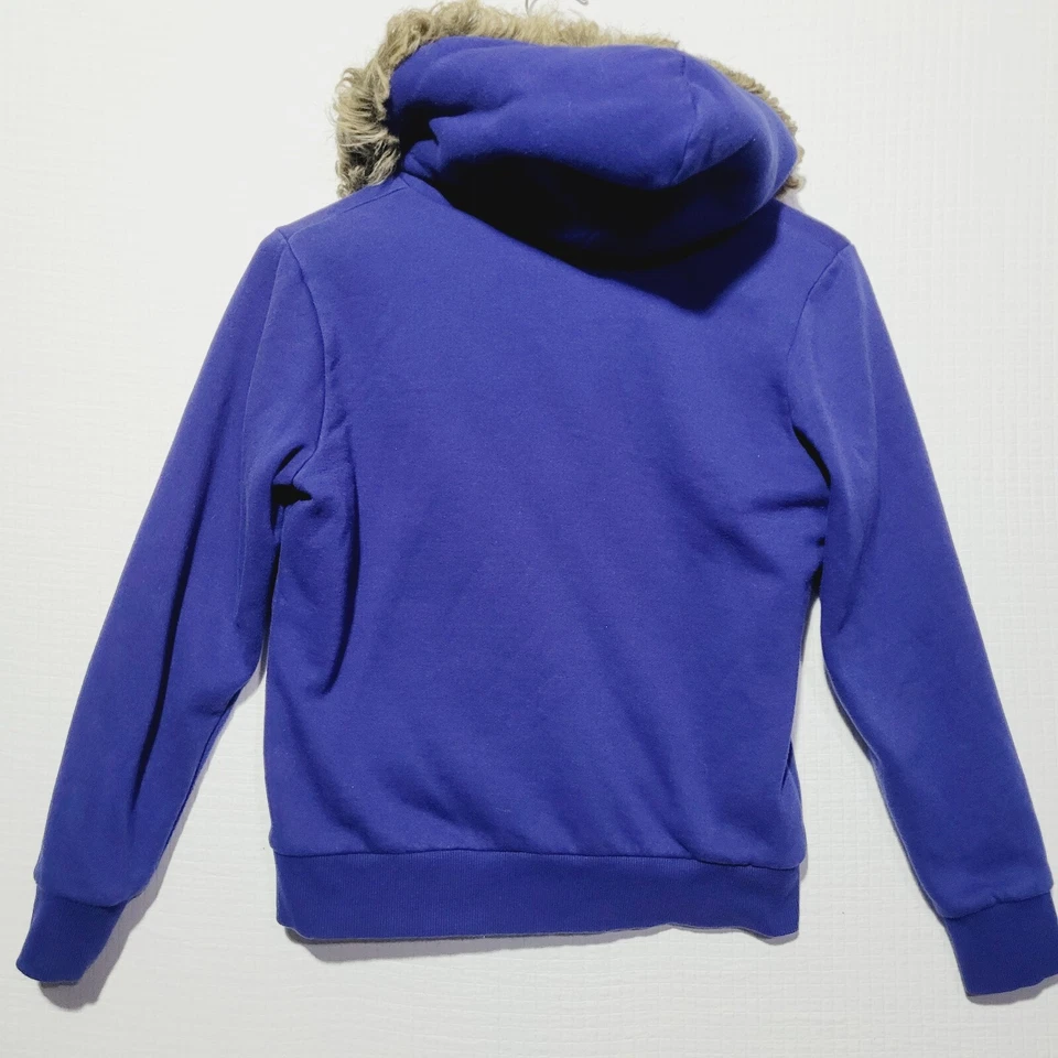 Chaqueta con Capucha Rue 21 Grande Difusa Algodón Poliéster Azul Forrado Franela Foto 2 de 4