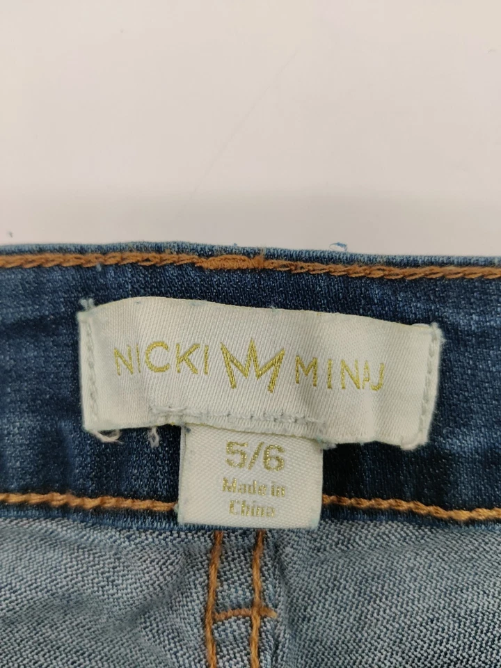 Nicki Minaj Blue denim Shorts,Distressed mid rise, Women’s size 5/6 - Image 3 of 4