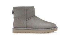 UGG Australia Classic Mini II Suede Sheepskin Boots - Grey New 