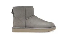 UGG Australia Classic Mini II Suede Sheepskin Boots - Grey New!
