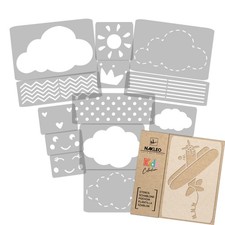 KIDS Reusable Plastic Stencils 14 pcs // CLOUD