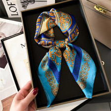 Women’s 70x70cm Silk Scarf Square Shawl Headband Neck Luxury Bandana UK