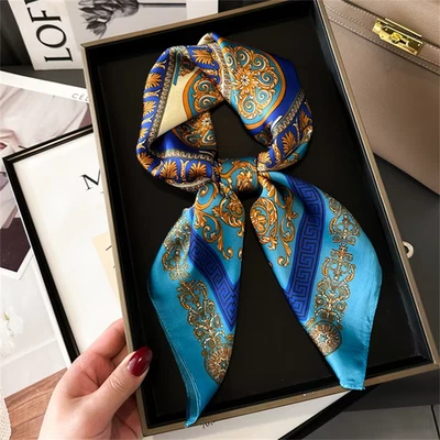 Women’s 70x70cm Silk Scarf Square Shawl Headband Neck Luxury Bandana UK