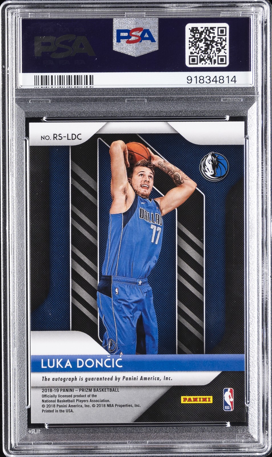 2018 PANINI PRIZM ROOKIE SIGNATURES #RSLDC LUKA DONCIC ROOKIE RC PSA 10 AUTO view 2
