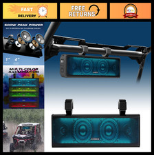 17" Bluetooth Sound Bar for UTV  Golf Cart, Waterproof 4-Speaker with RGB Light