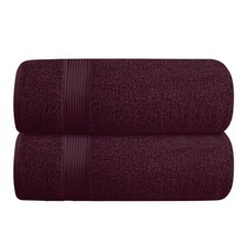 Belizzi Home Cotton 2 Pack Oversized Bath Towel Set 28x55 Large, Burgundy