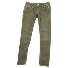 Rock Revival Keris Skinny Jeans Womens 30 Green Low Rise Embellished Denim