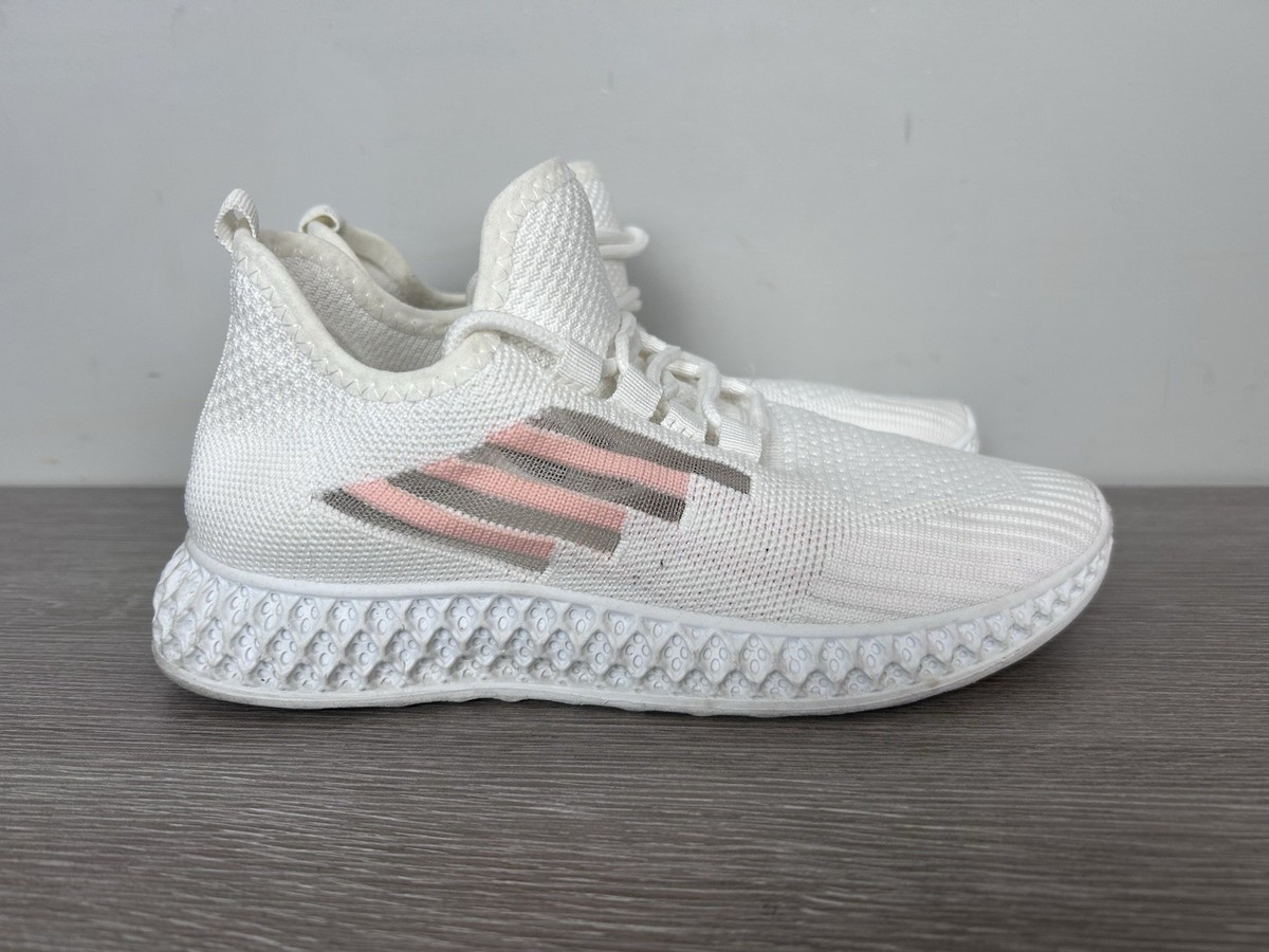 SHEIN Lace-up Decor Knit White Sneakers Women Size 6.5 View 3