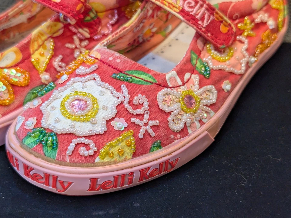 Zapatos de Moda Lelli Kelly Mary Jane Niñas Talla 32 Rosa Floral Foto 2 de 4