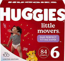 Huggies Little Movers Size 6 Diapers 35 lbs 84 Count Disposable