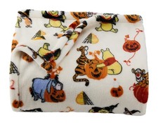 The Big One Plush Throw Blanket Winnie the Pooh Eeyore Tigger 60 x 72 Halloween
