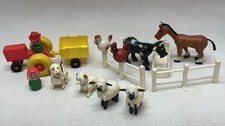 Fisher Price Play Family Farm 915 Horse Cow Pig Lamb Chicken Wood Little People