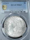 1921-S Morgan Silver Dollar. MS-63. PCGS