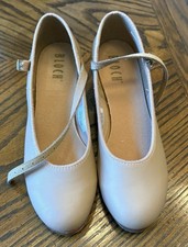 Bloch Nude Beige Tap Shoes Heeled Girls Size 6 Nearly New Straps Shoe Dance