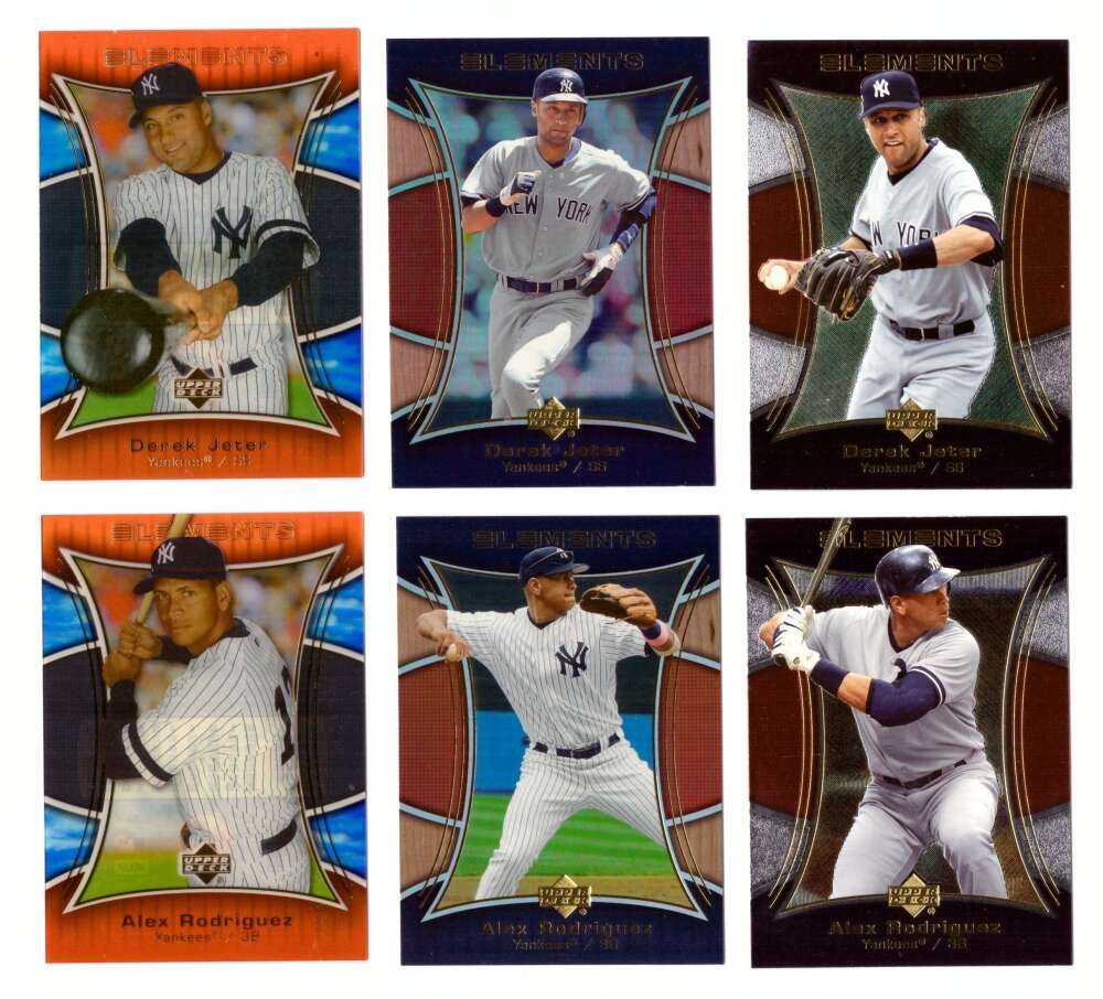 2007 Upper Deck Elements - NEW YORK YANKEES Derek Jeter & A-Rod 3 Card Sets