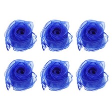 6Pcs Dance Scarves 24" x 24" Juggling Scarves for Magic Music Blue