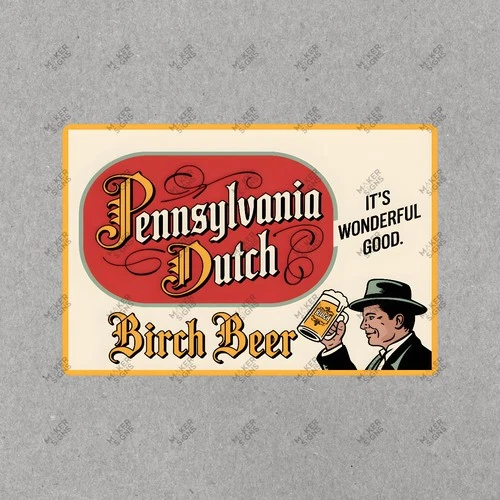 Vintage Style Pennsylvania Dutch Birch Beer Metal Sign Retro #338586