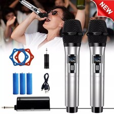 2X Professional VHF Wireless Microphone Handheld Mic System Karaoke Receiver US