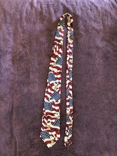 Tie Peanuts Snoopy American Flag Made In Usa 100% Silk, Great Condition USA Flag