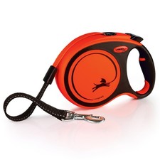 FLEXI Xtreme Tape Retractable Dog Leash for Large - 26 Ft, Orange/Black