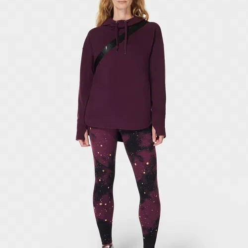 Sweaty Betty Escape Luxe Fleece Y2K Hoodie Burgundy/Plum Size XL A010543