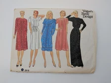 Vogue Basic Design 2918 Sewing Pattern Uncut Size 10 Dress Shift Maxi Midi Gown