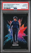 2024 Panini Prizm Draft Picks JIM HARBAUGH Black Color Blast #CB16 PSA 10 GEM