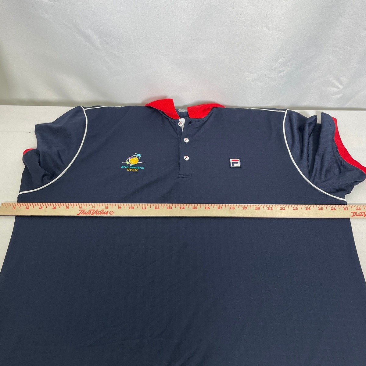 BNP Paribas Open FILA Navy Blue Embroidered Tennis Polo Shirt